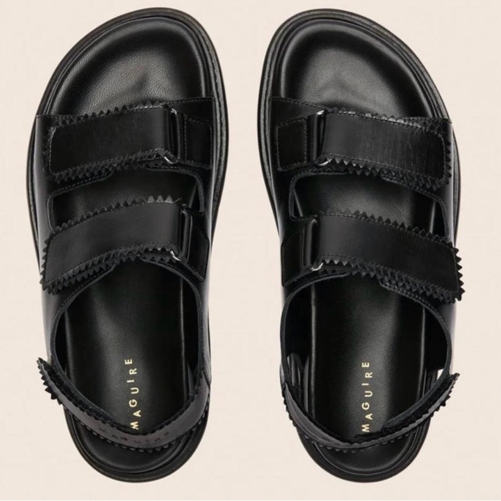 Maguire Tavira Black Leather Strap Sandals for Women